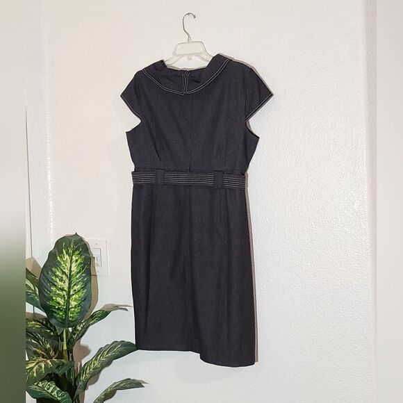 Sandra Darren Gray Belted Dress - Picture 8 of 16